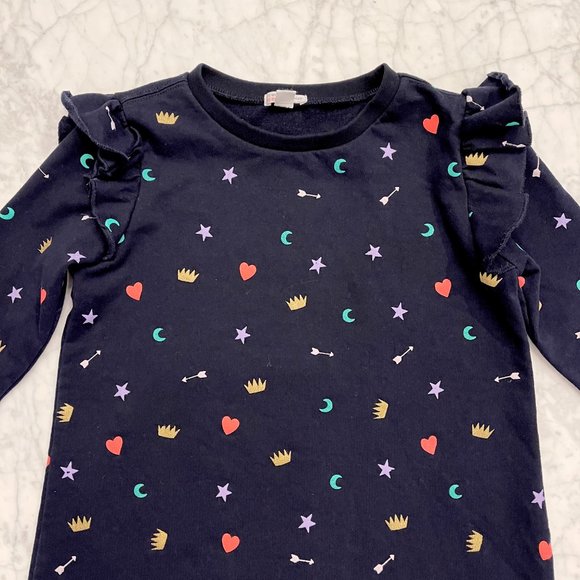 J.Crew Crewcuts Girl's Navy Sweatshirt Dress Size 10 - Picture 2 of 3